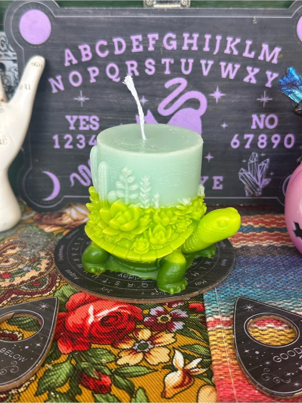 Succulent Turtle Candle